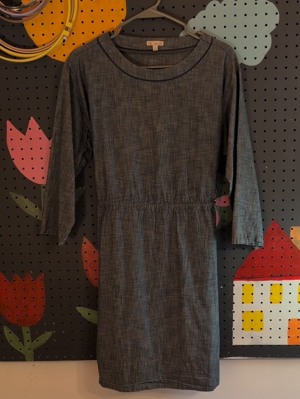 Gap Size 4 Casual Denim-Look Dress in Heathered Blue